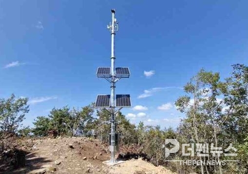 익산시가 추가 설치한 산불 무인감시카메라가 용화산 일대를 실시간으로 감시하고 있다. ⓒ익산시 제공